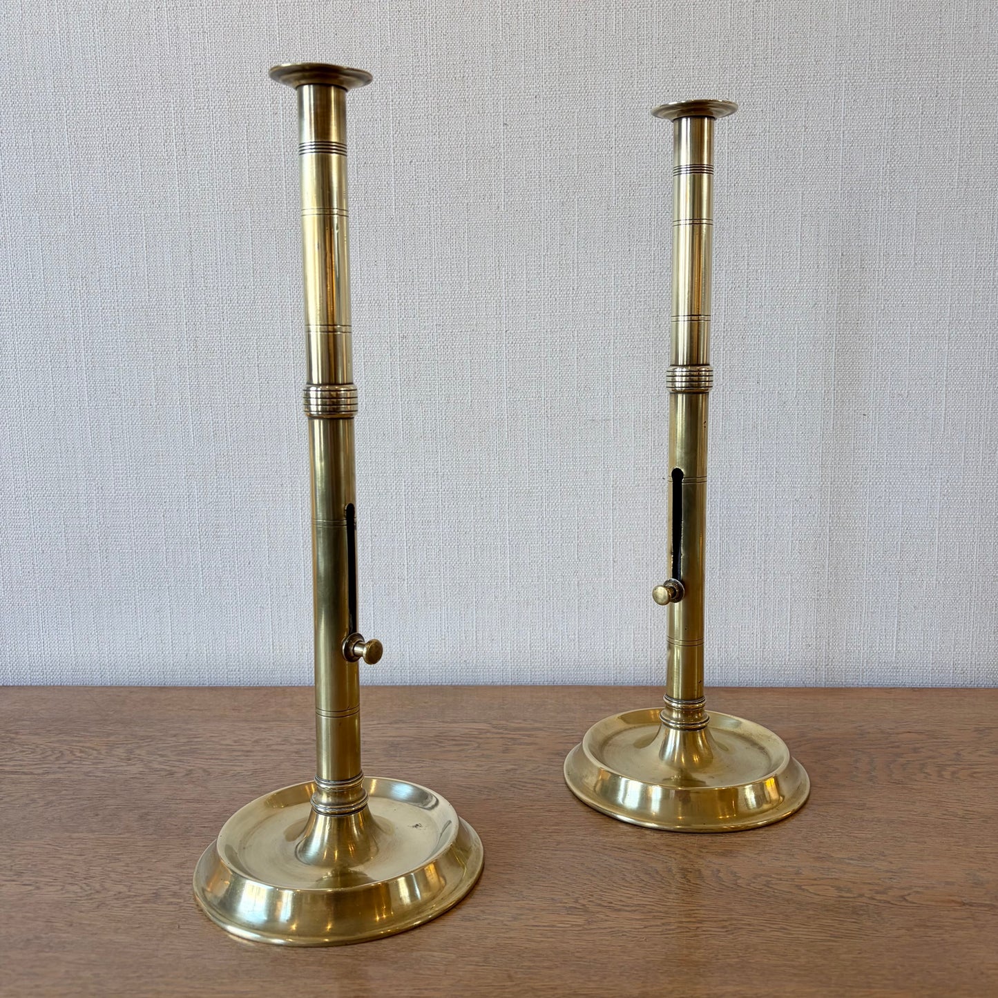 Pair of George III Brass Pulpit Candlesticks, c.1770–1800