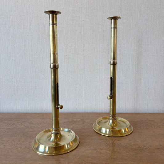 Pair of George III Brass Pulpit Candlesticks, c.1770–1800