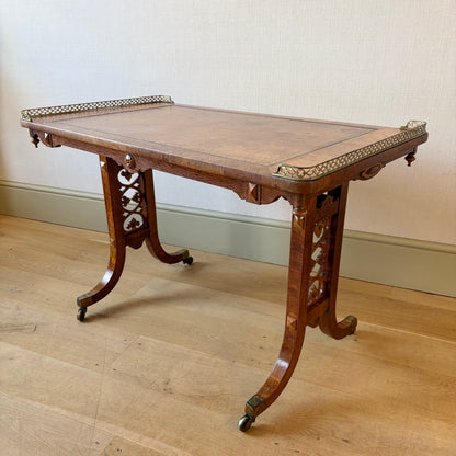 Late Regency Oak and Maple Writing Table, circa 1830