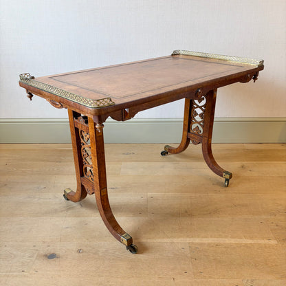 Late Regency Oak and Maple Writing Table, circa 1830