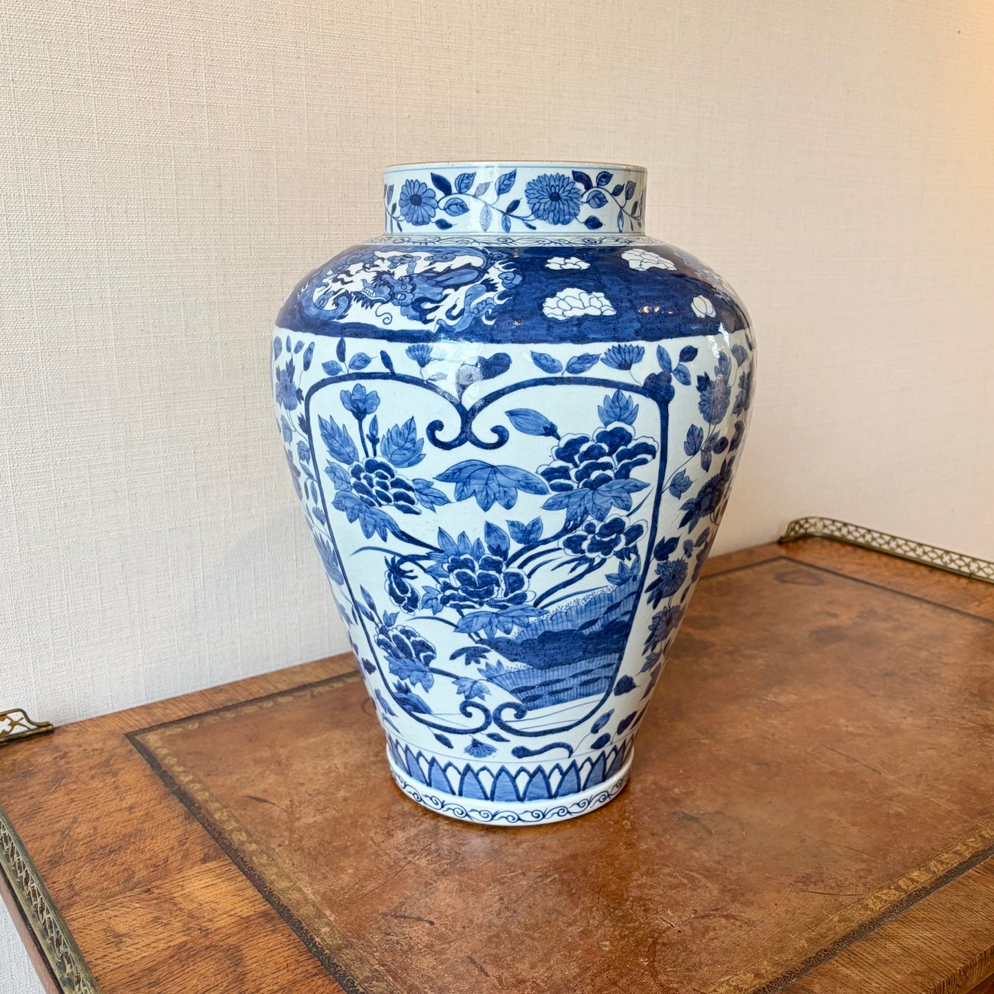 Japanese Arita Blue and White Porcelain Vase, 18th Century