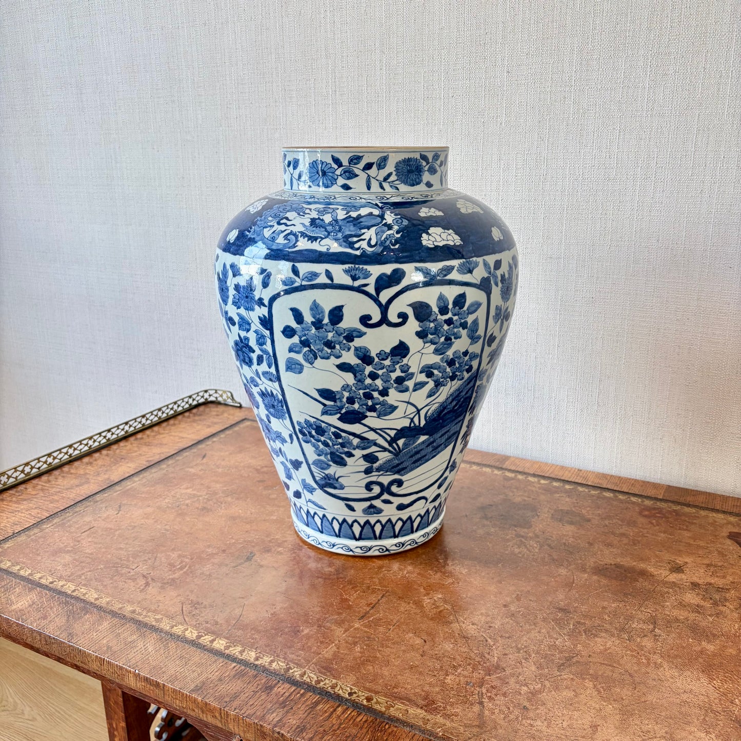 Japanese Arita Blue and White Porcelain Vase, 18th Century