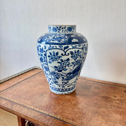 Japanese Arita Blue and White Porcelain Vase, 18th Century