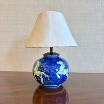 Hand Painted Ceramic Table Lamp, France, circa 1960