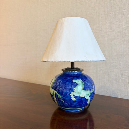 Hand Painted Ceramic Table Lamp, France, circa 1960