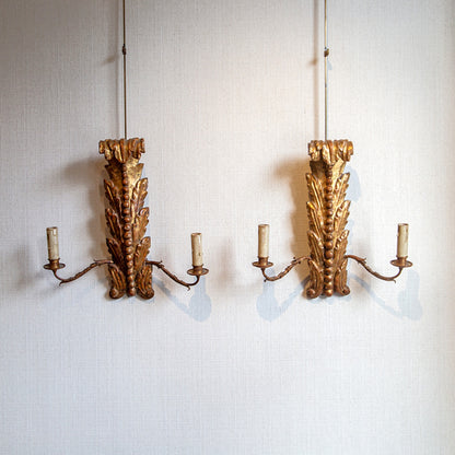 Pair of Giltwood Wall Lights