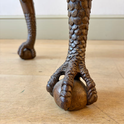 Unusual Carved Oak Cabriole Leg Long Stool, Late 19th Century