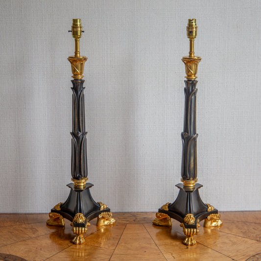 Pair of Bronze Lamps