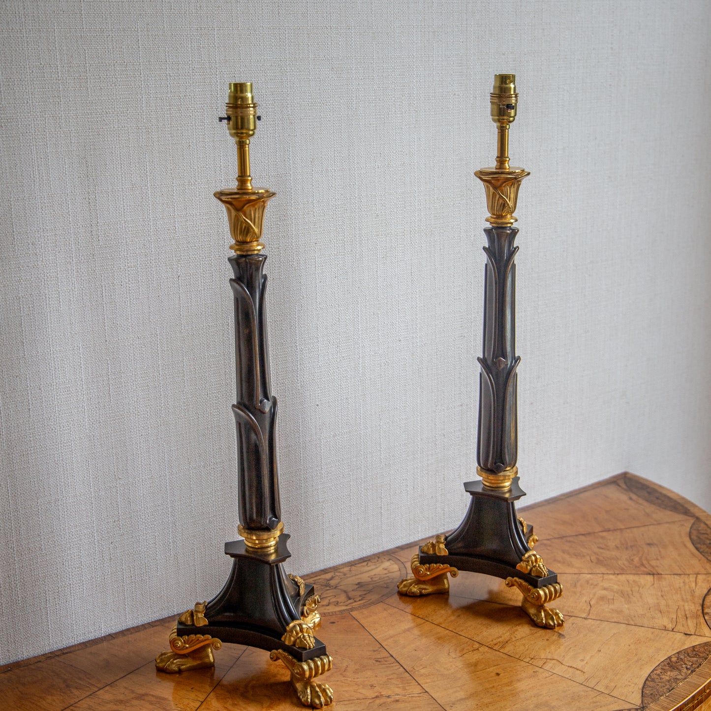 Pair of Bronze Lamps