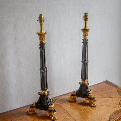 Pair of Bronze Lamps