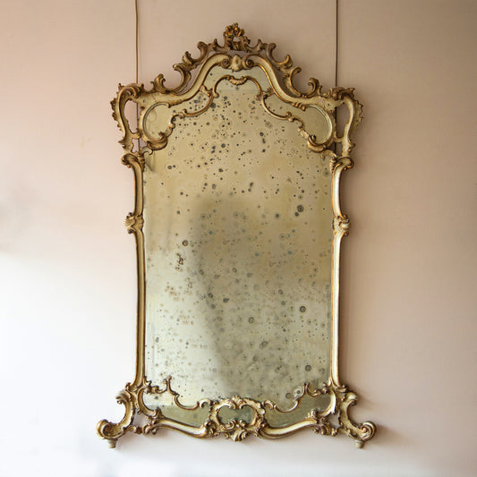 Cream and Gilt Rococo Mirror