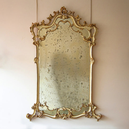 Cream and Gilt Rococo Mirror