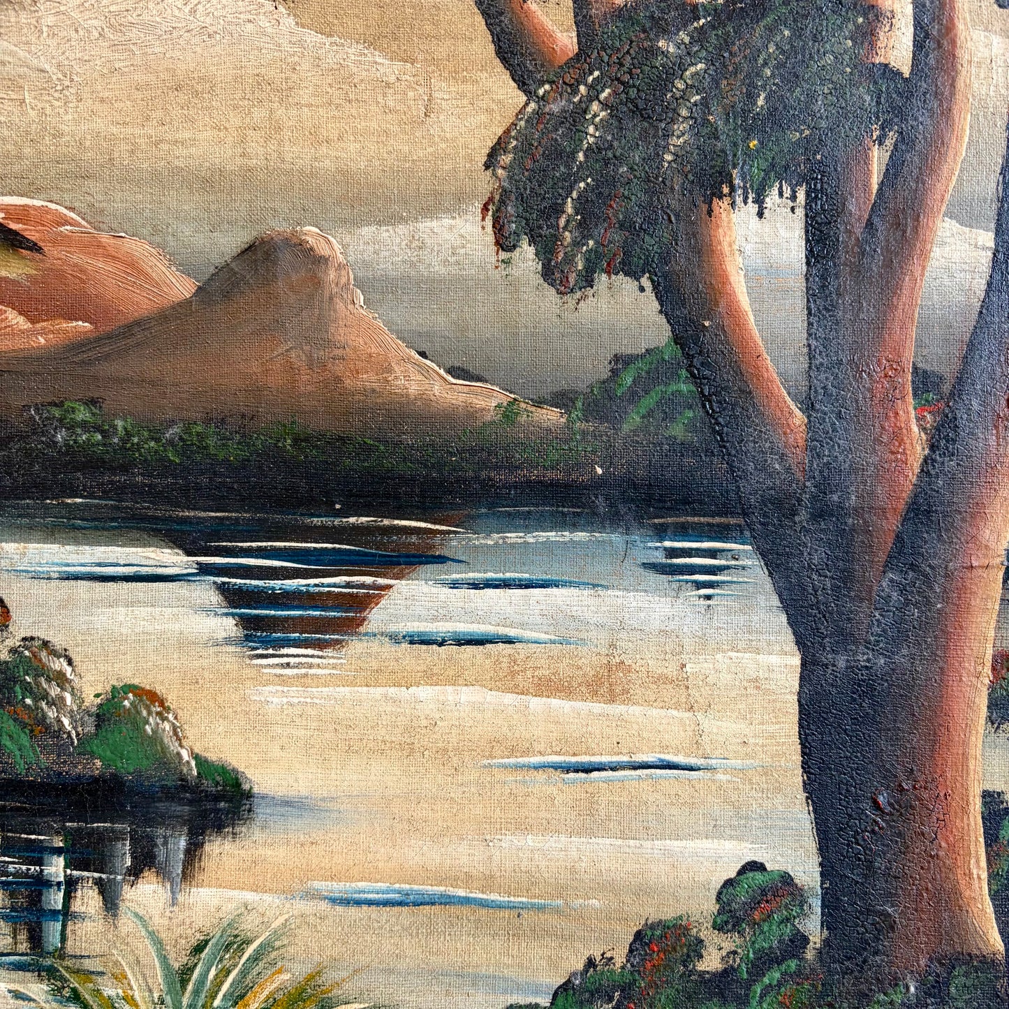 Prehistoric / Jurassic-Style Surreal Lake Landscape, circa 1930