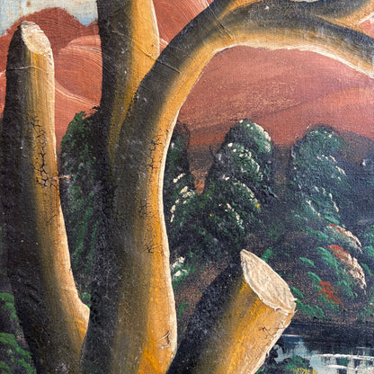 Prehistoric / Jurassic-Style Surreal Lake Landscape, circa 1930
