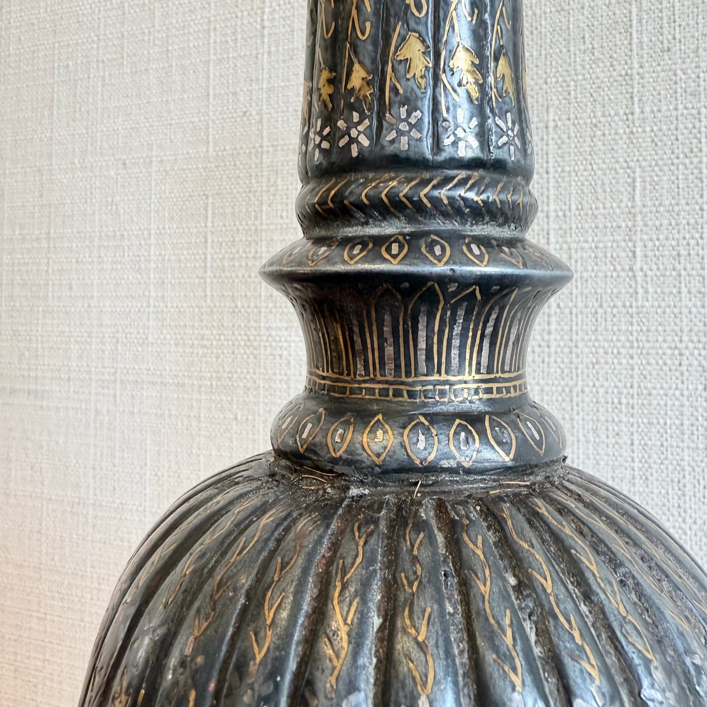 Late 18th Century Bidri Indo-Persian Hookah Base