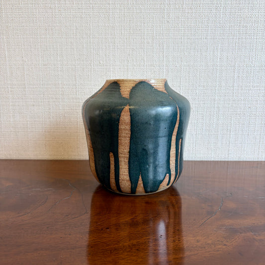 Stoneware Drip Glaze Vase, circa 1950