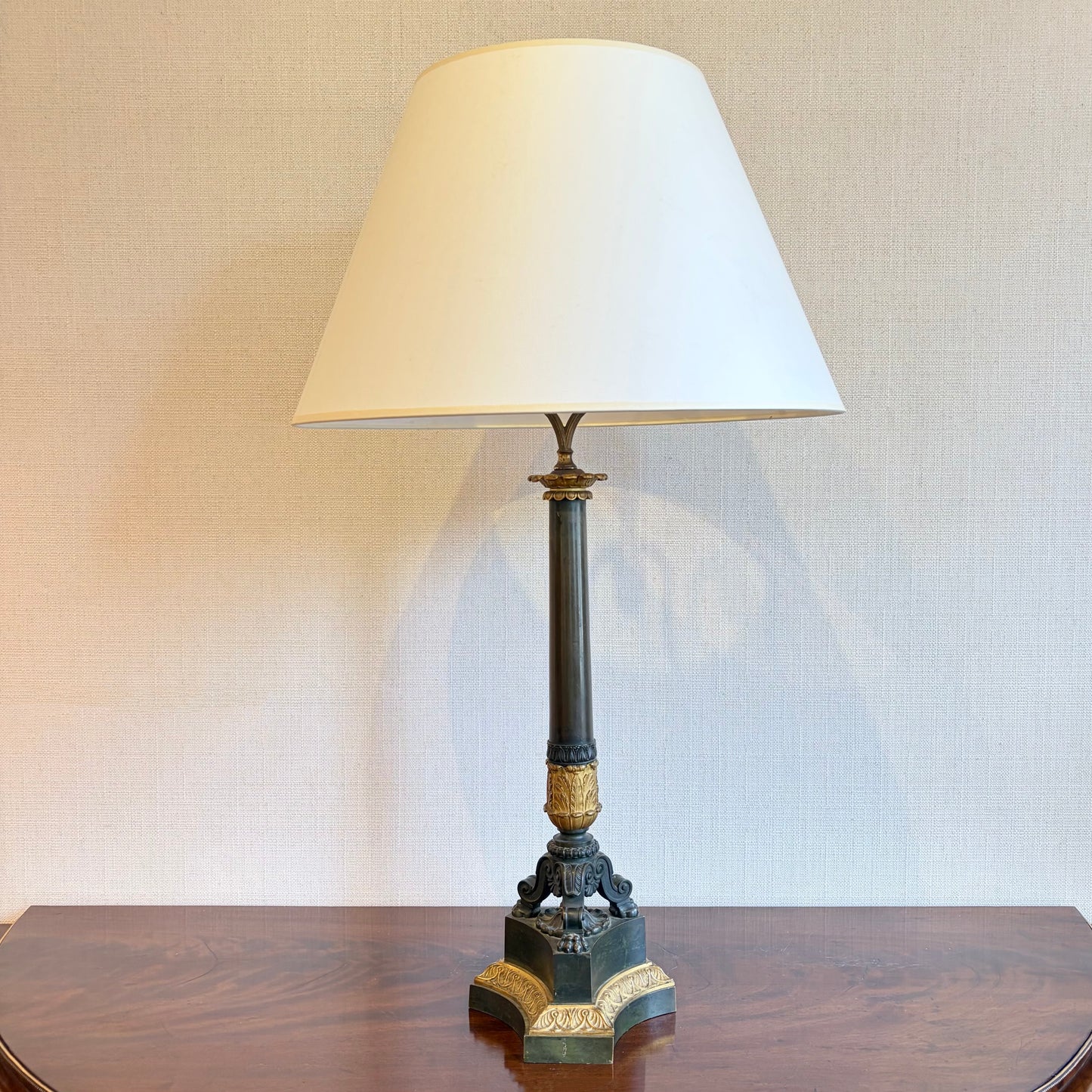 19th Century Gilt Bronze Empire Lamp