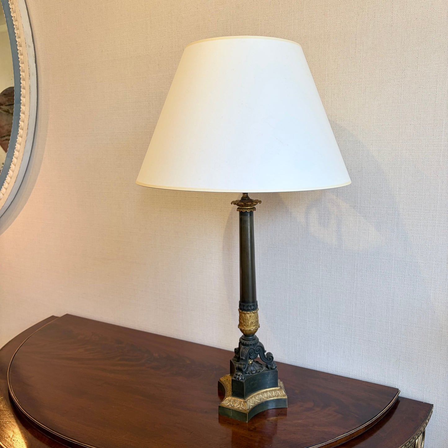 19th Century Gilt Bronze Empire Lamp