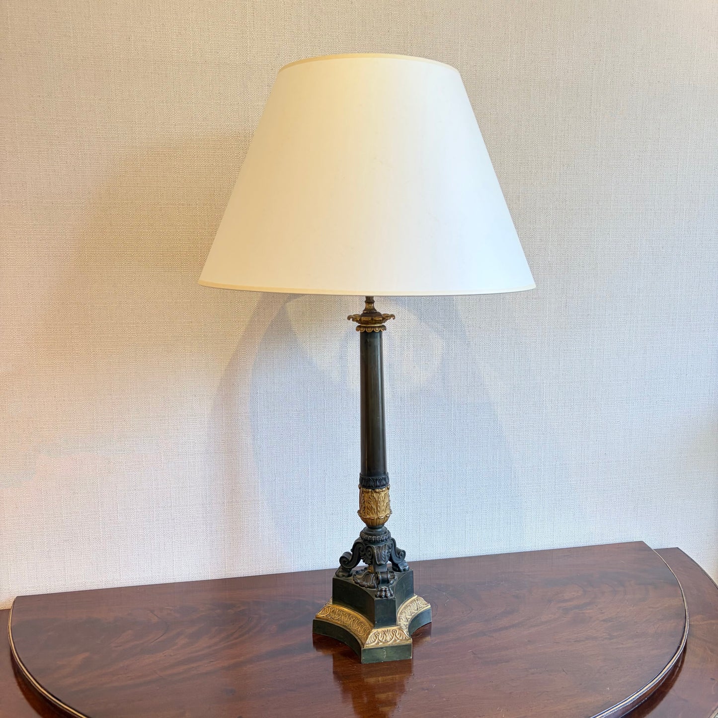 19th Century Gilt Bronze Empire Lamp