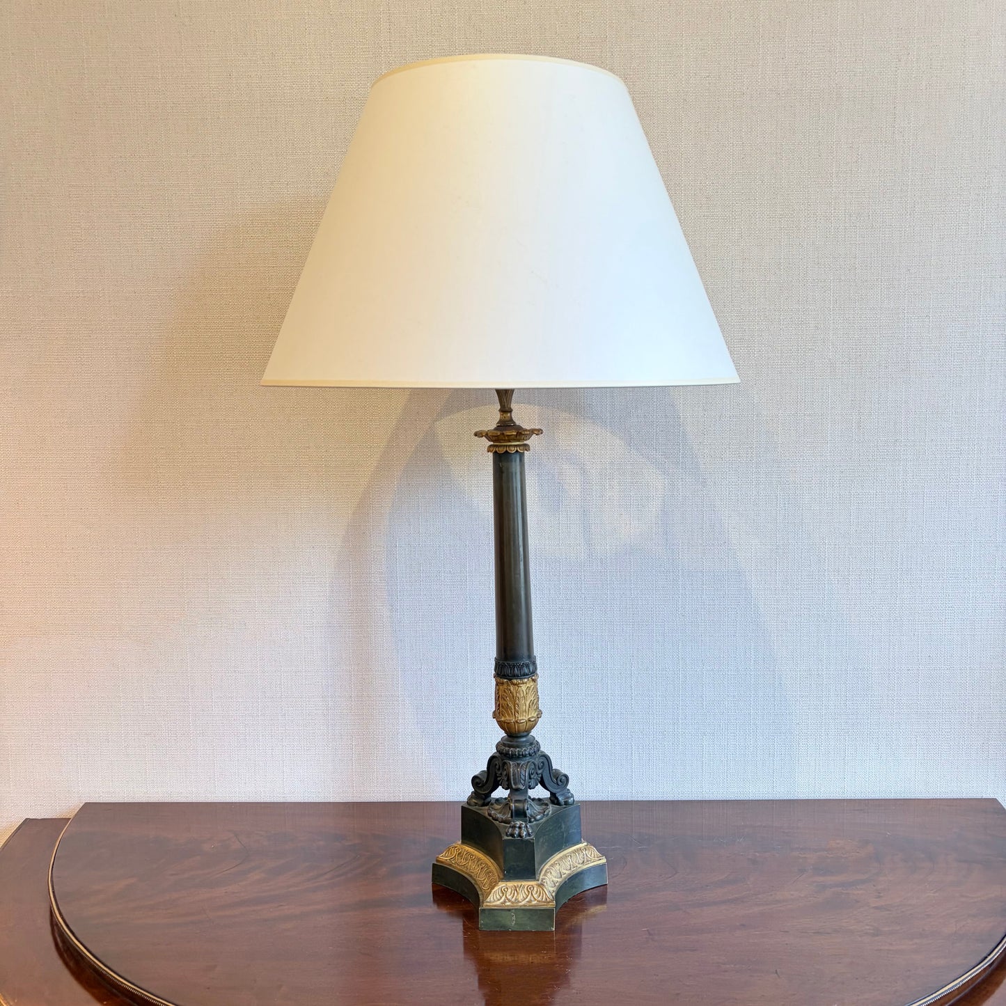 19th Century Gilt Bronze Empire Lamp