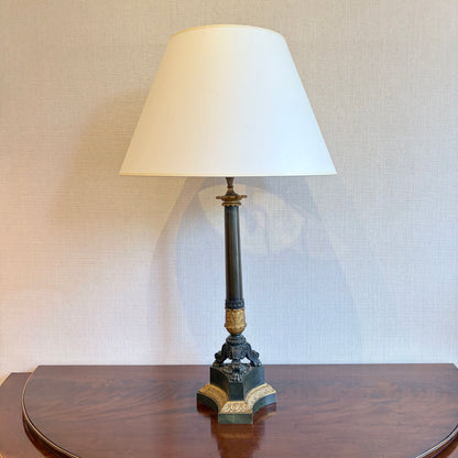 19th Century Gilt Bronze Empire Lamp