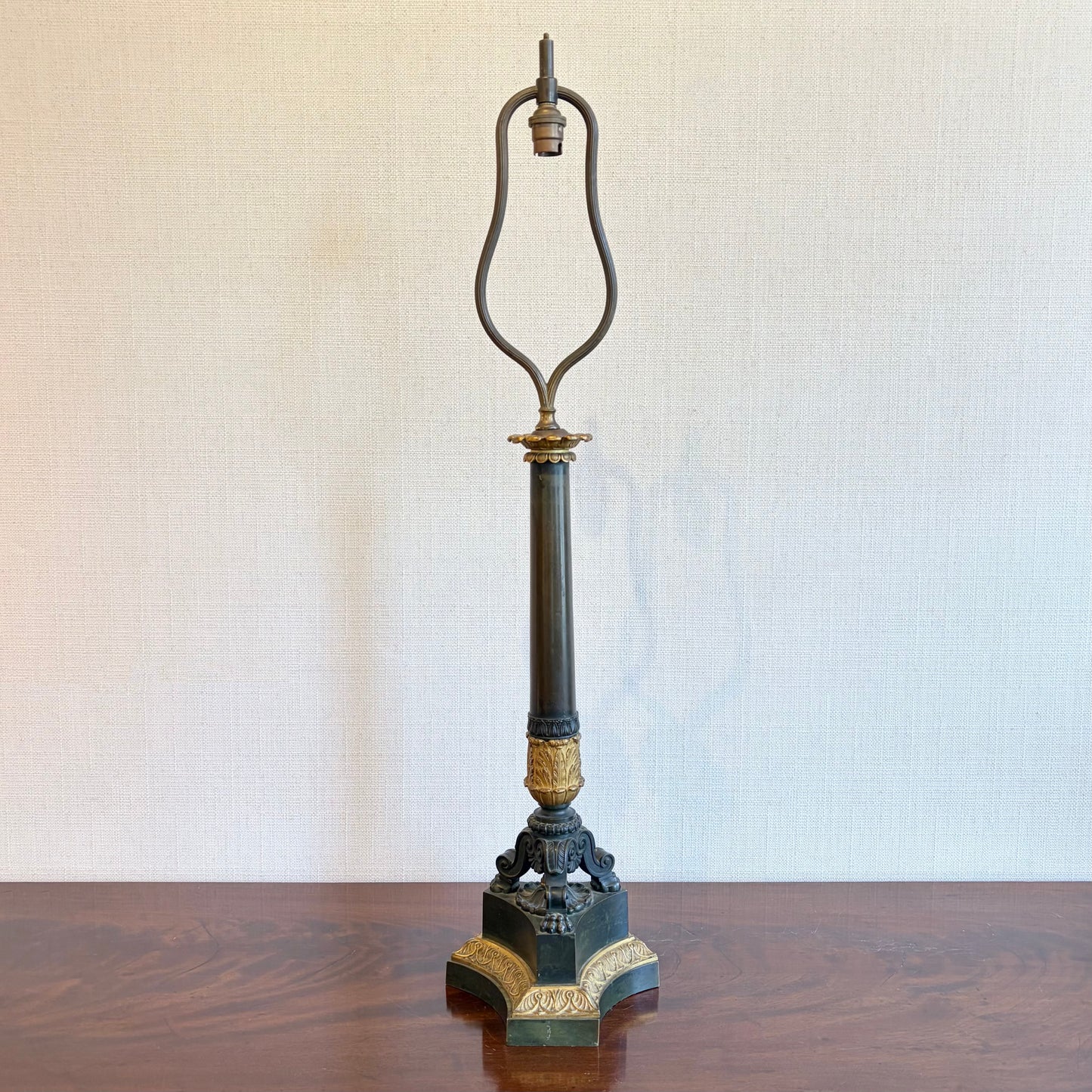 19th Century Gilt Bronze Empire Lamp