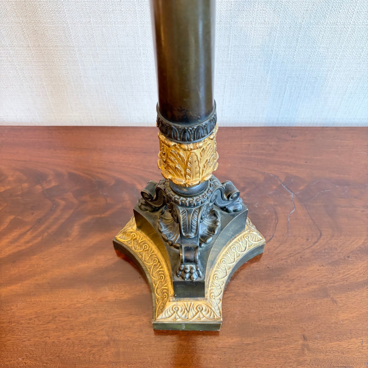 19th Century Gilt Bronze Empire Lamp
