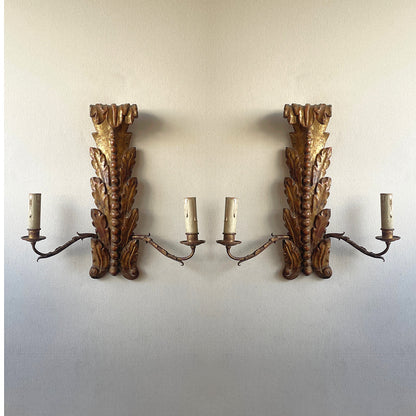 Pair of Giltwood Wall Lights