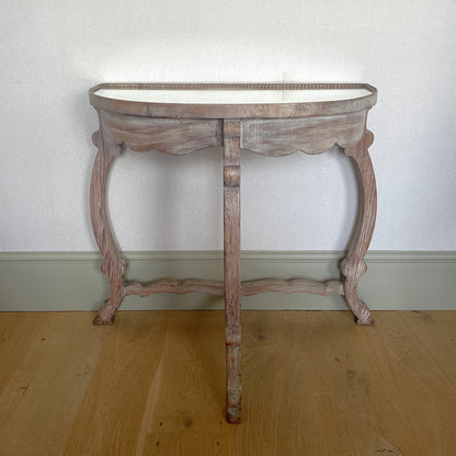 Limed Oak Demi-Lune Console Table