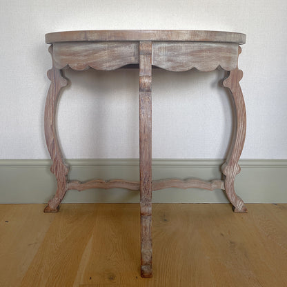 Limed Oak Demi-Lune Console Table