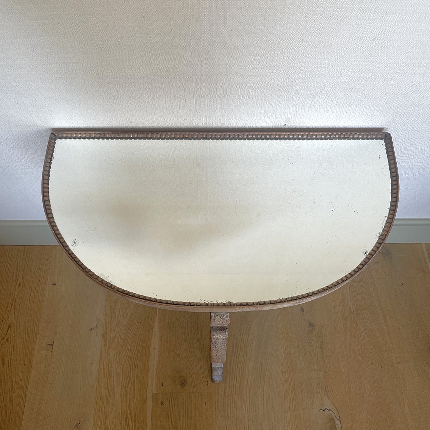 Limed Oak Demi-Lune Console Table