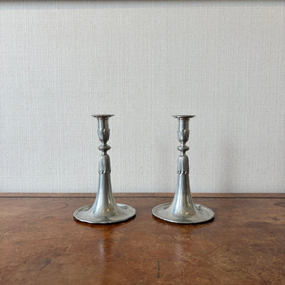 Pair of French Pewter Candlesticks