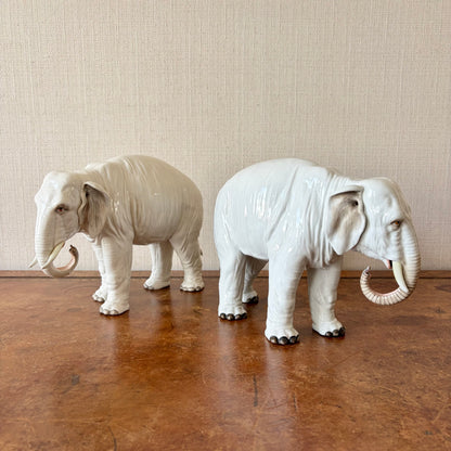 Pair of Porcelain Elephants, France, Circa 1900