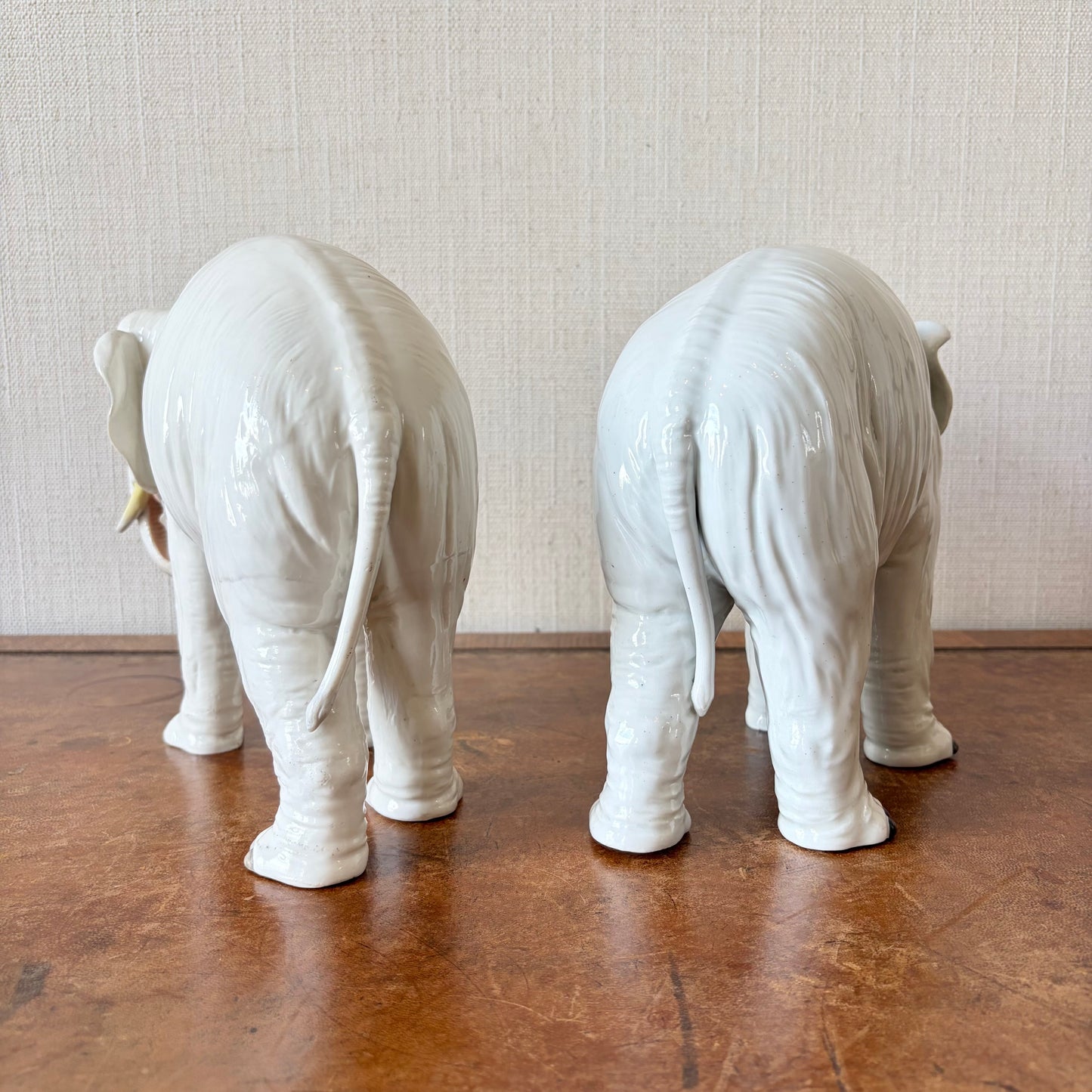 Pair of Porcelain Elephants, France, Circa 1900