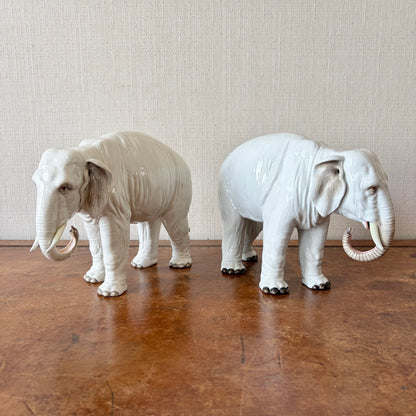 Pair of Porcelain Elephants, France, Circa 1900