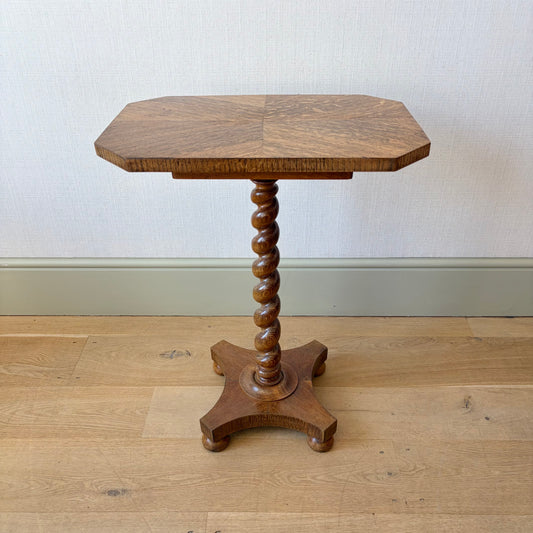 19th Century English Oak Barley Twist Side Table