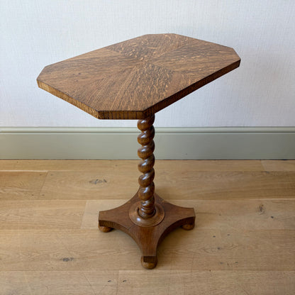 19th Century English Oak Barley Twist Side Table