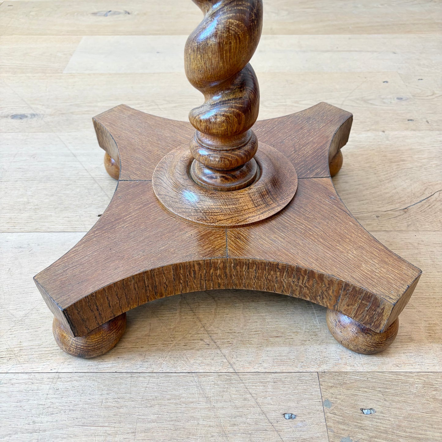 19th Century English Oak Barley Twist Side Table
