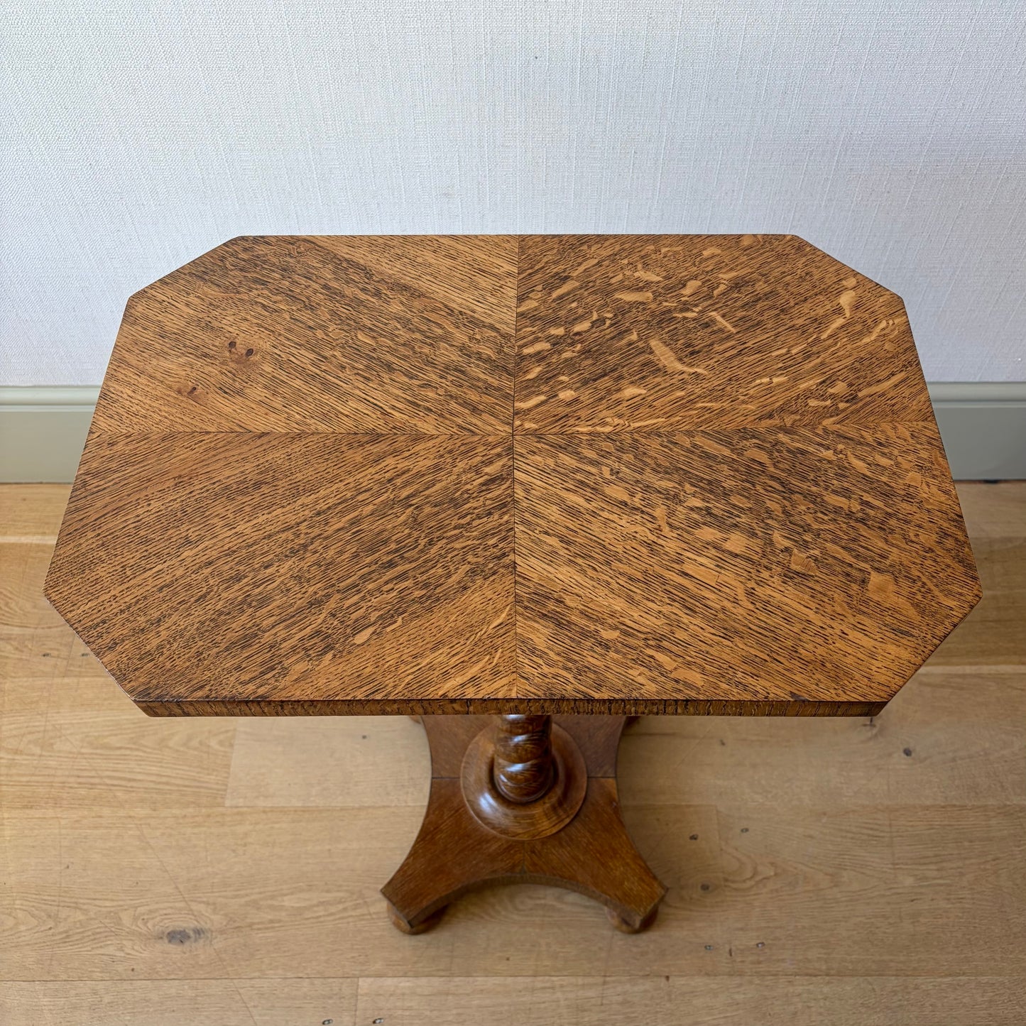 19th Century English Oak Barley Twist Side Table