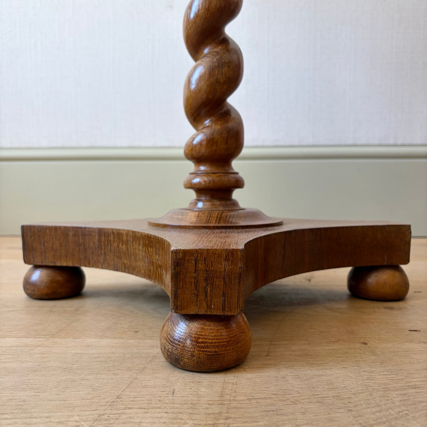 19th Century English Oak Barley Twist Side Table