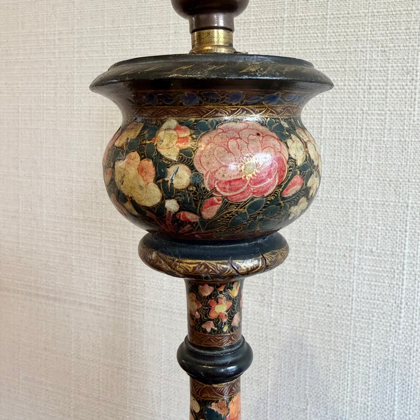 Pair of Kashmiri Candlestick Lamps