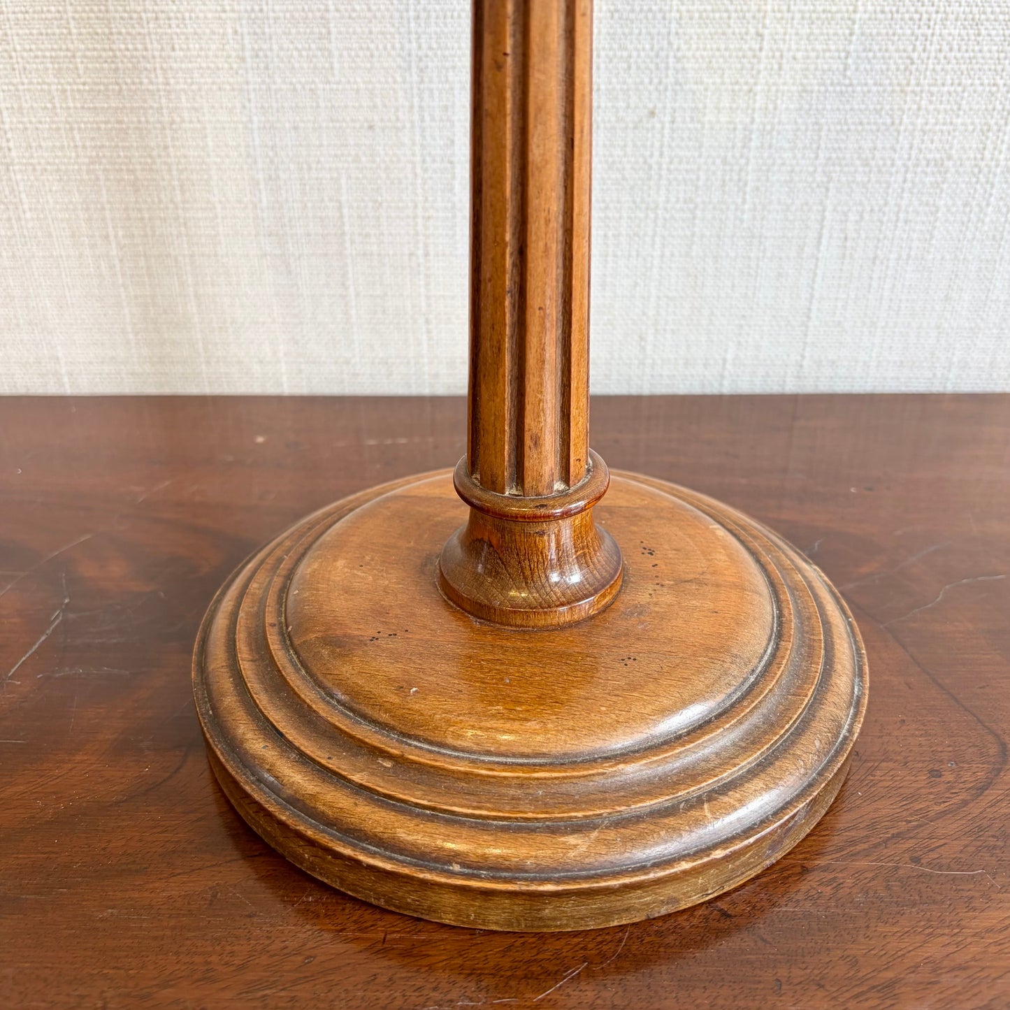 Turned Wood Table Lamp with Stepped Base