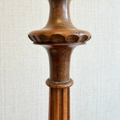 Turned Wood Table Lamp with Stepped Base