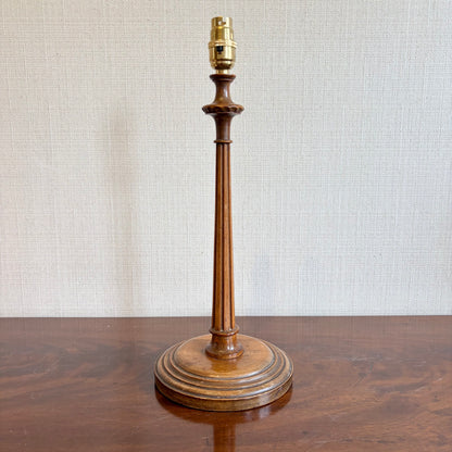 Turned Wood Table Lamp with Stepped Base