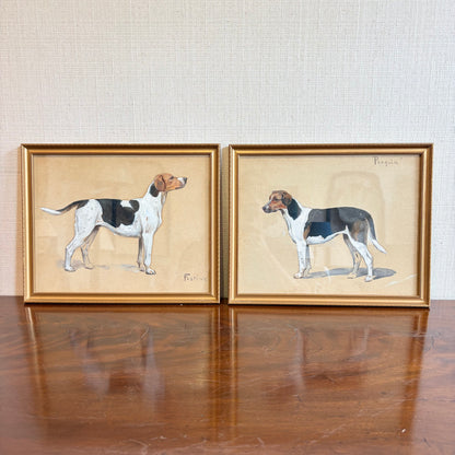 Pair of Dog Portraits, “Penguin" & “Festive”, Circa 1930