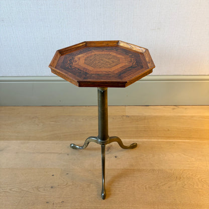 19th Century Brass and Parquetry Occasional Table