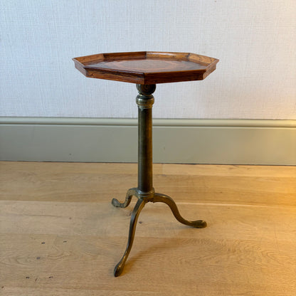 19th Century Brass and Parquetry Occasional Table