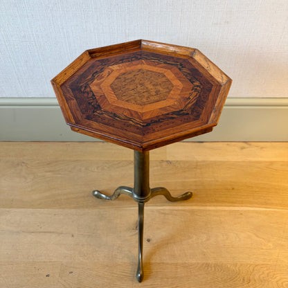 19th Century Brass and Parquetry Occasional Table