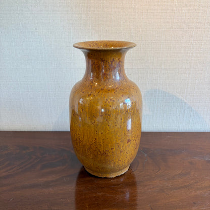 Mid 20th-Century Ochre-Glazed Ceramic Vase