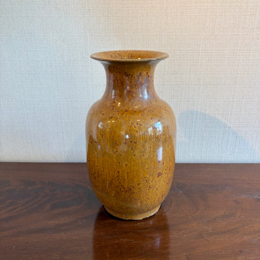 Mid 20th-Century Ochre-Glazed Ceramic Vase
